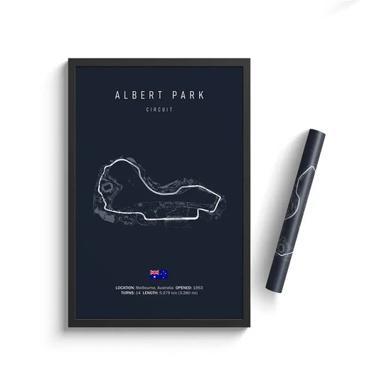 Albert Park - Iconic Racetrack Cotton Canvas Poster | Motorsport Wall Art