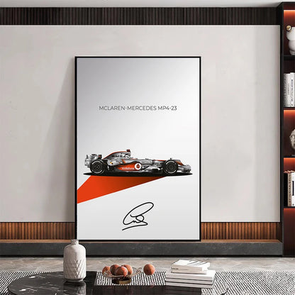 F1 Car McLaren MP4/5B Formula 1 Cotton Canvas Poster
