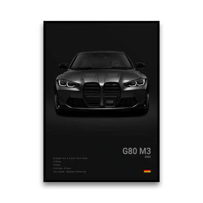 BMW G80 M3 Sedan Modern Muscle Wall Art Cotton Canvas Poster