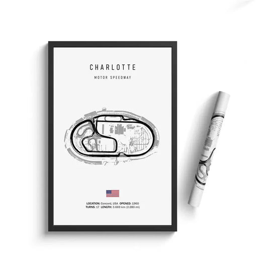 Charlotte (extended) - Iconic Racetrack Cotton Canvas Poster | Motorsport Wall Art