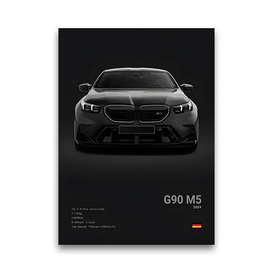 BMW G90 M5 Super Sedan Ultimate Performance Wall Art Cotton Canvas Poster