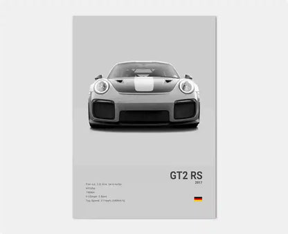 Porsche GT4 RS Cotton Canvas Poster (white)