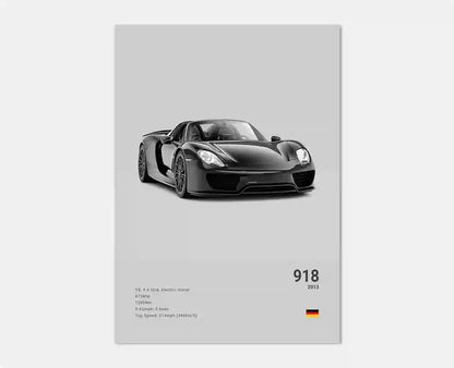 Porsche 918 Spyder Cotton Canvas Poster