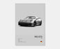 Porsche GT3 992 Cotton Canvas Poster (white)