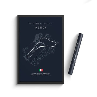 Monza - Iconic Racetrack Cotton Canvas Poster | Motorsport Wall Art
