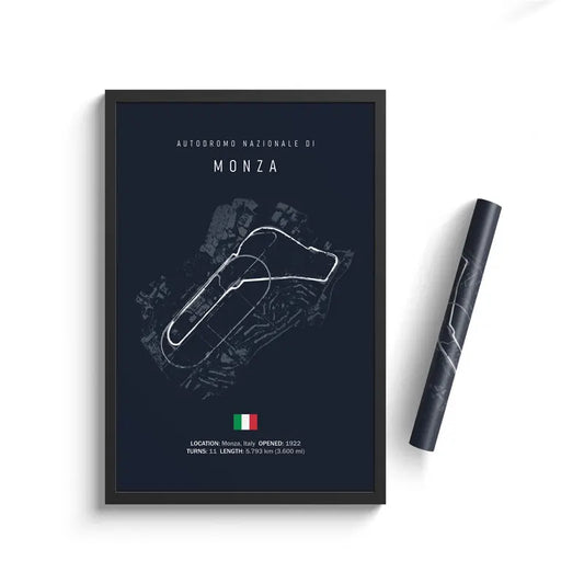 Monza - Iconic Racetrack Cotton Canvas Poster | Motorsport Wall Art