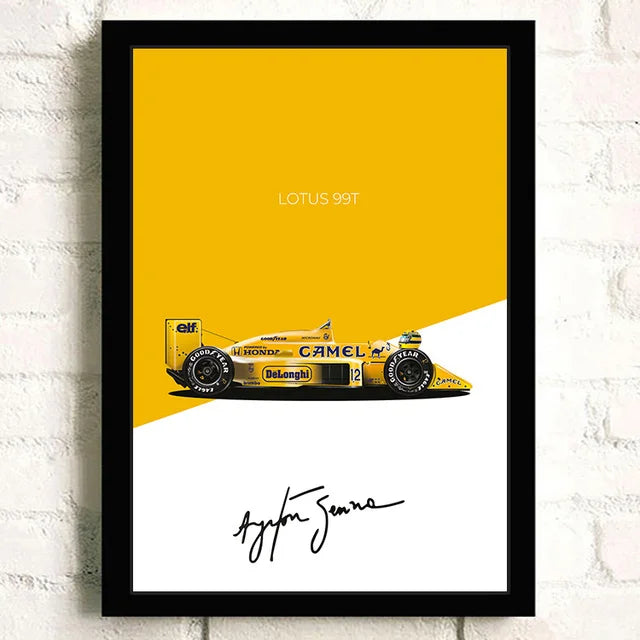 F1 Car Lotus 98T Formula 1 Cotton Canvas Poster