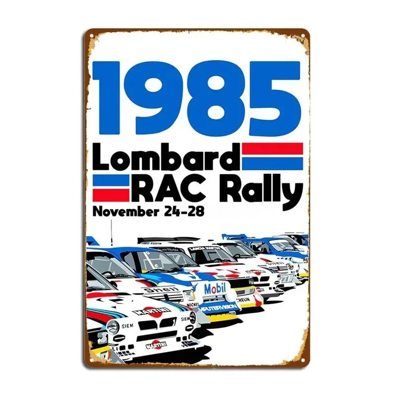 Vintage 1985 Lombard RAC Rally Racing | Metal Tin Plate