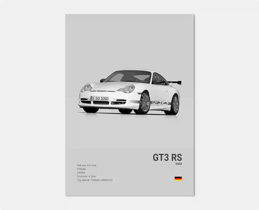 Porsche GT3 RS 996 Cotton Canvas Poster