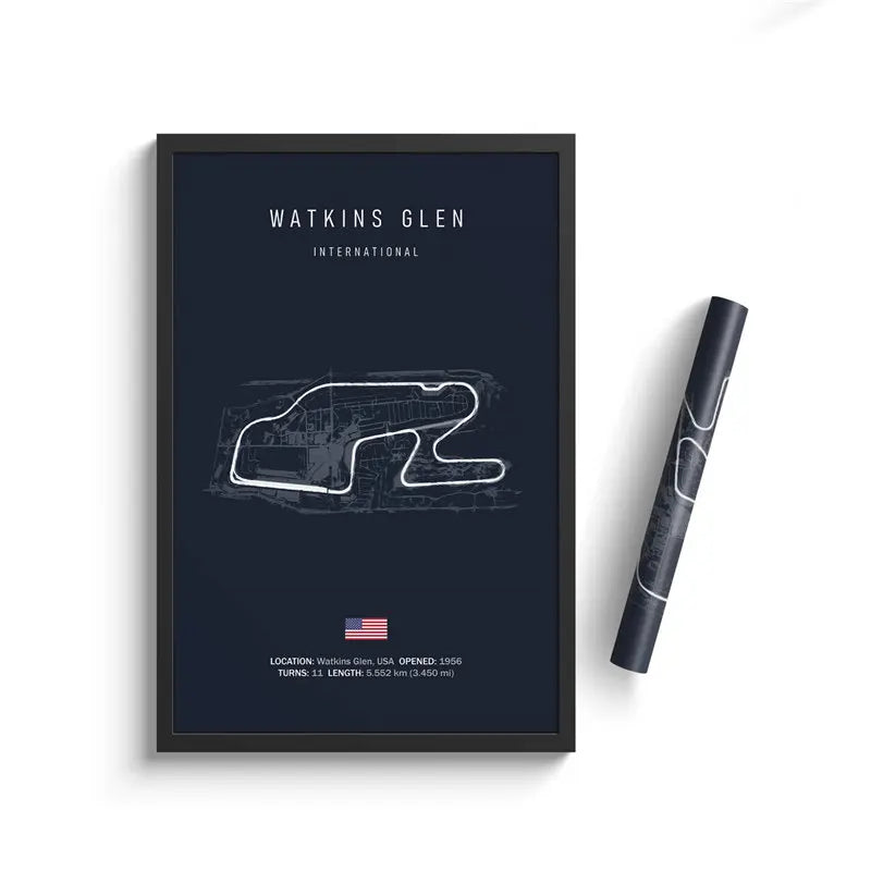 Watkins Glen International - Iconic Racetrack Cotton Canvas Poster | Motorsport Wall Art