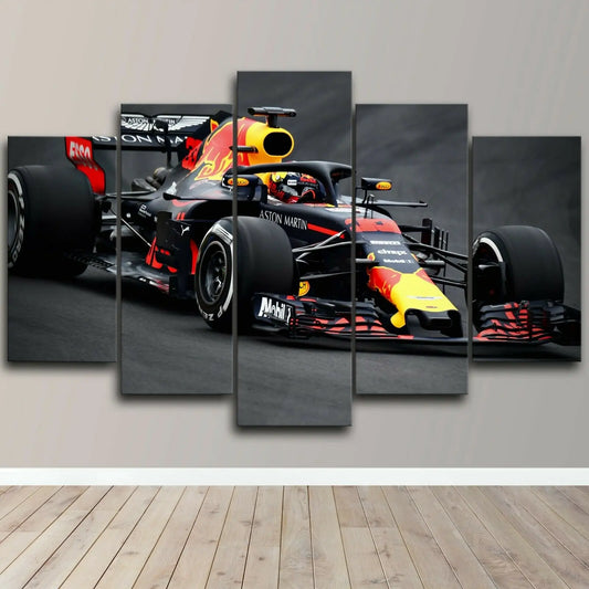 5-Panel F1 Red Bull Racing Car Wall Art Cotton Canvas Posters