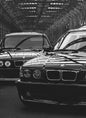 BMW E24 6 Series & E28 5 Series Duo | Classic BMW Front Ends in Industrial Setting | Black & White Automotive Photography Print