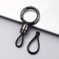 Minimalist Stainless Steel Keychain – Silver & Black EDC Key Ring with Detachable Short Loop