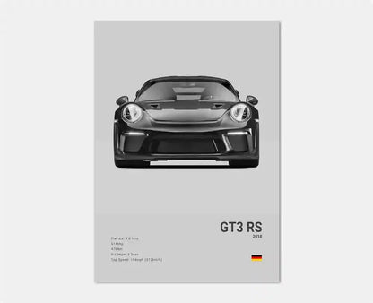 Porsche GT3 RS 991 Cotton Canvas Poster (white)