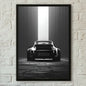 Porsche 911 Turbo 930 Rear View Monochrome Wall Art Cotton Canvas Poster