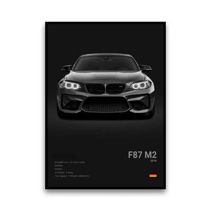 BMW F87 M2 Original Compact Beast Wall Art Cotton Canvas Poster