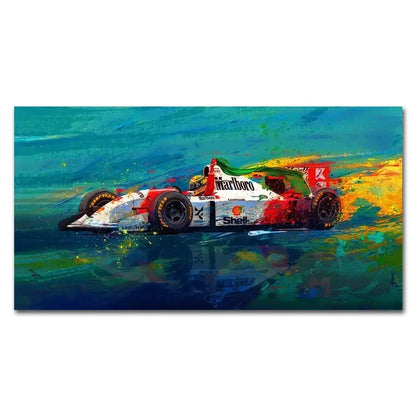 Ayrton Senna McLaren MP4/4 Large Canvas Wall Art – Cotton Canvas Poster