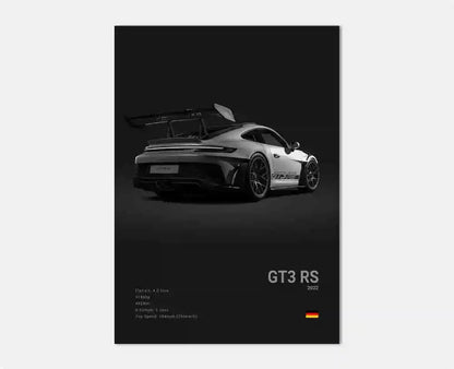 Porsche GT4 RS Cotton Canvas Poster (white)