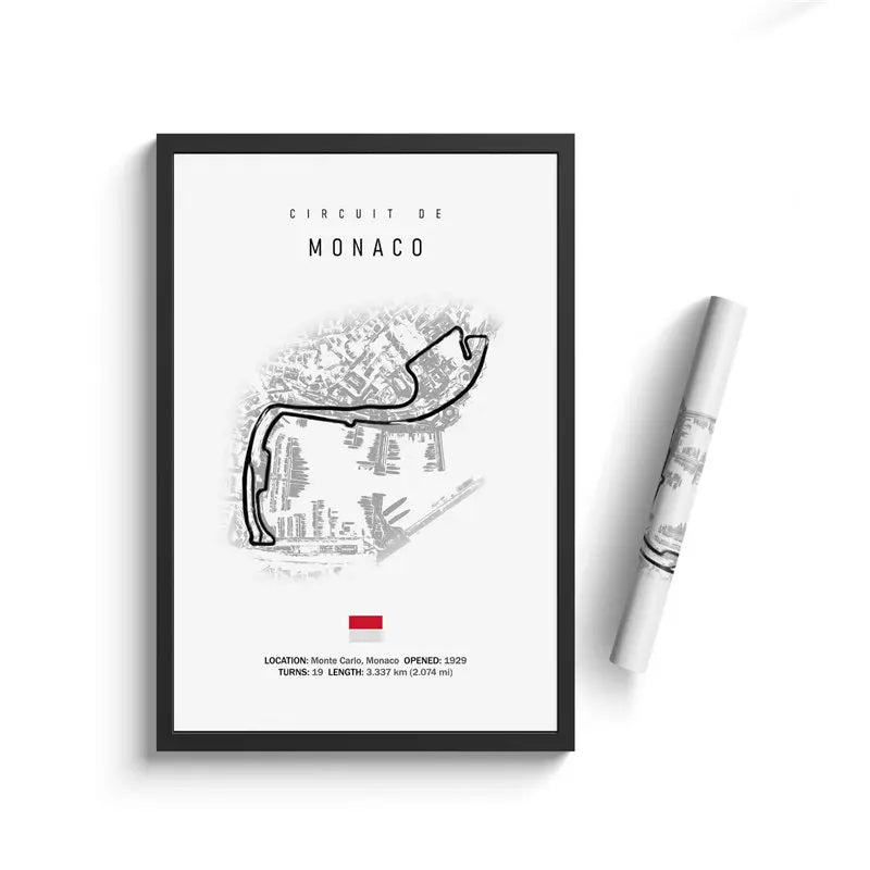 Circuit de Monaco - Iconic Racetrack Cotton Canvas Poster | Motorsport Wall Art