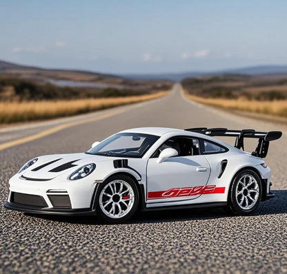1:36 Scale Porsche 911 GT3 RS Diecast Model – White | Motorsport Decor