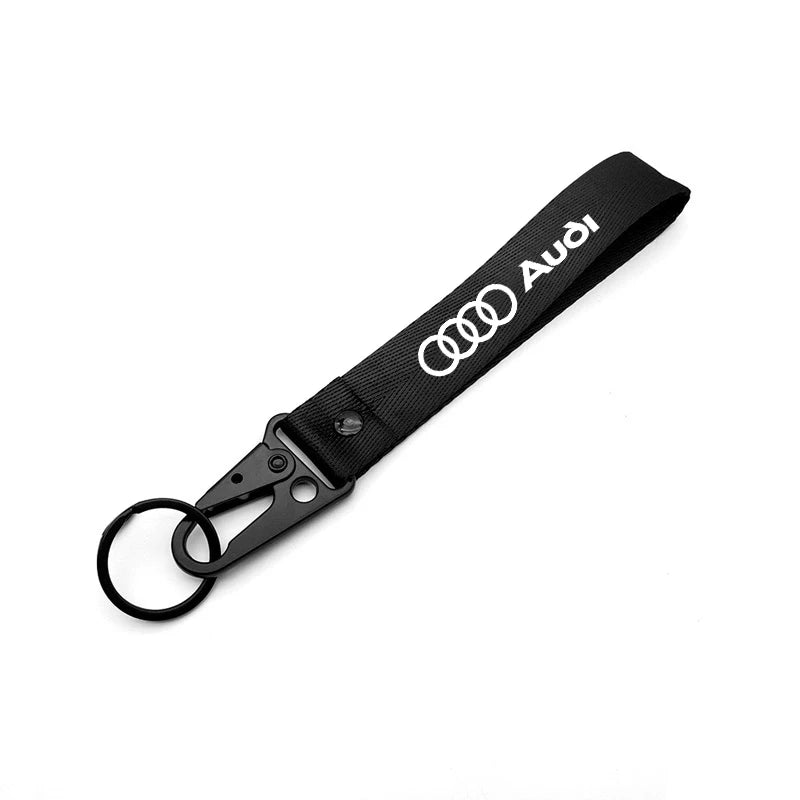 Audi Metal Keychain Set – Red & Blue Quattro Logo Premium Car Key Rings