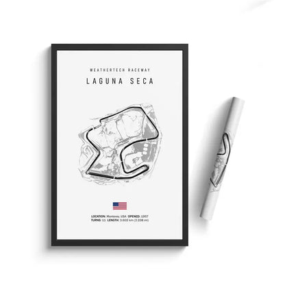 Laguna Seca - Iconic Racetrack Cotton Canvas Poster | Motorsport Wall Art