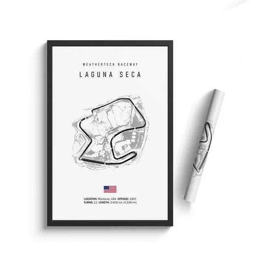 Laguna Seca - Iconic Racetrack Cotton Canvas Poster | Motorsport Wall Art