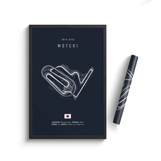 Motegi - Iconic Racetrack Cotton Canvas Poster | Motorsport Wall Art