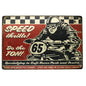 Vintage Speed Thrills Motorbike Racing | Metal Tin Plate