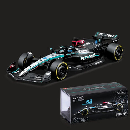 Premium 1:43 Mercedes-AMG Petronas F1 W15 E Performance – George Russell #63 – Striking Black Livery Diecast Masterpiece