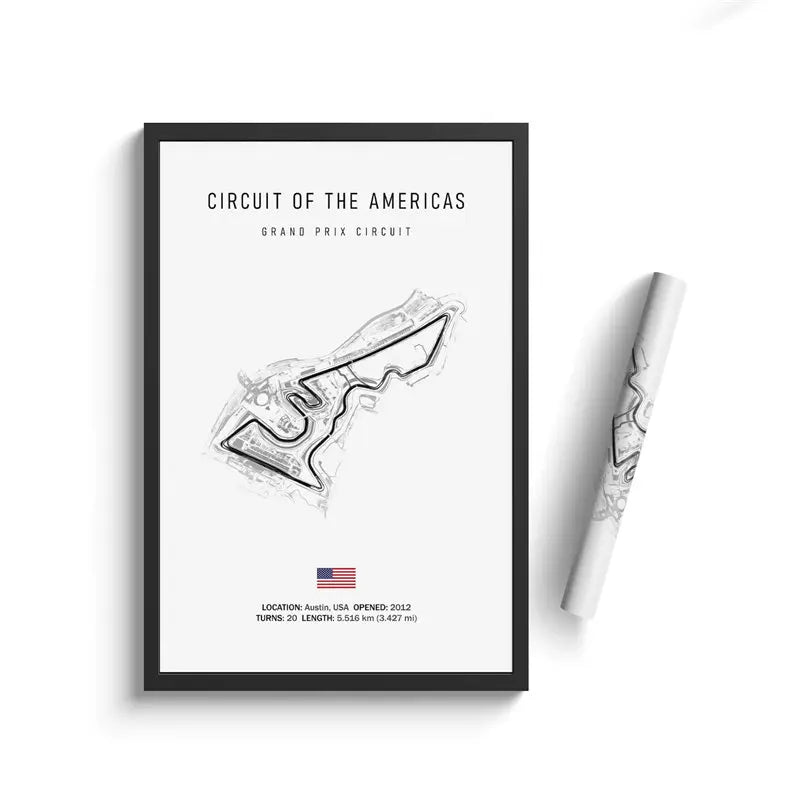 Circuit of the Americas - Iconic Racetrack Cotton Canvas Poster | Motorsport Wall Art