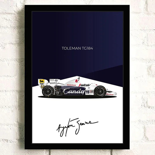 F1 Car Toleman TG184 Formula 1 Cotton Canvas Poster