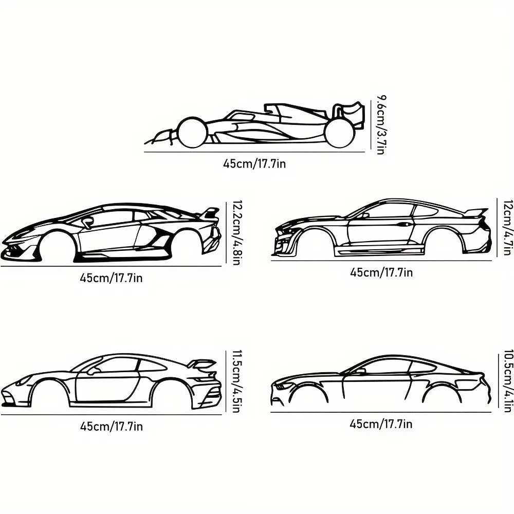 MUSTANG GT, LA FERRARI, LAMBORGHINI AVENTADOR Metal Wall Art