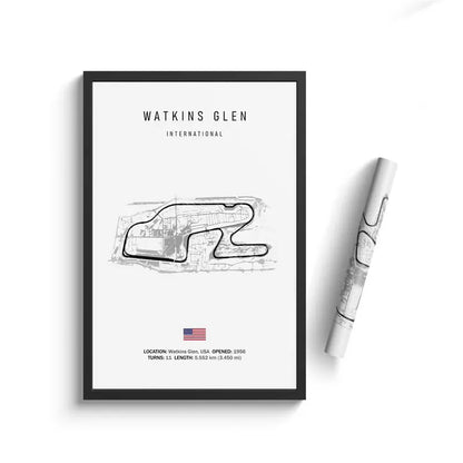 Watkins Glen - Iconic Racetrack Cotton Canvas Poster | Motorsport Wall Art