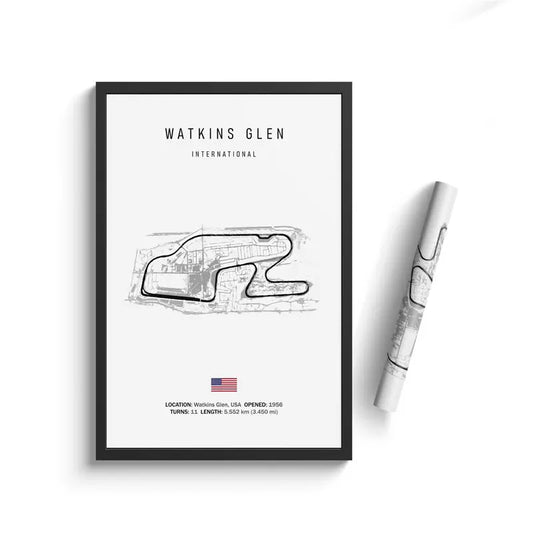 Watkins Glen - Iconic Racetrack Cotton Canvas Poster | Motorsport Wall Art