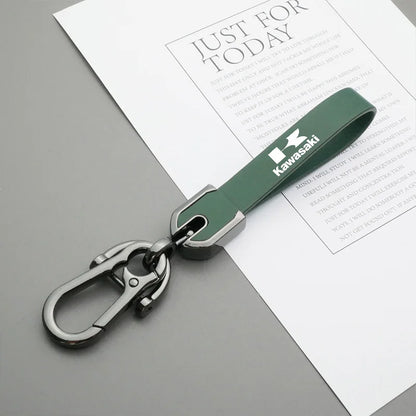 Minimalist Kawasaki Green Motorcycle Keychain with Carabiner – Heavy Duty Key Ring for Bikers & Riders