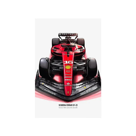 Scuderia Ferrari SF-23 High angle – Charles Leclerc #16 Cotton Canvas Poster