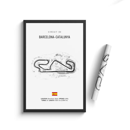 Barcelona-Catalunya - Iconic Racetrack Cotton Canvas Poster | Motorsport Wall Art