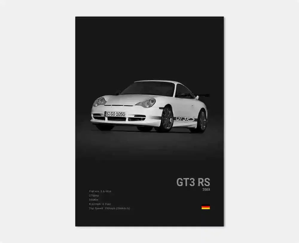 Porsche GT4 RS Cotton Canvas Poster (white)