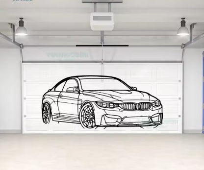 BMW M4 F82 Side-On View Silhouette Sticker | Wall Art