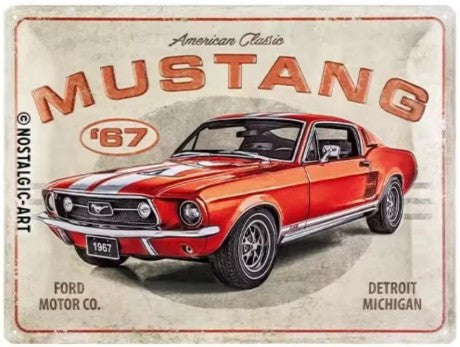 Vintage 1967 Ford Mustang | Metal Tin Plate