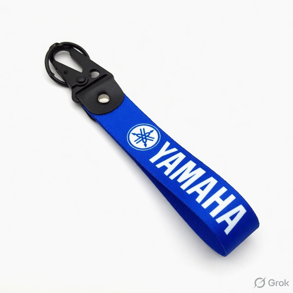 Yamaha Racing Blue Keychain Lanyard – Official Style Motorcycle Key Holder